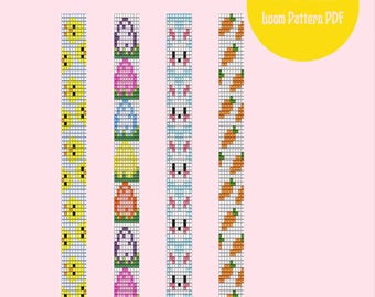 DIY イースター ビーズ ルーム パターン | ウサギ、ニンジン、ひよこ、卵 9* PDF