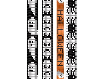 ハロウィーンのビーズ織りパターン PDF