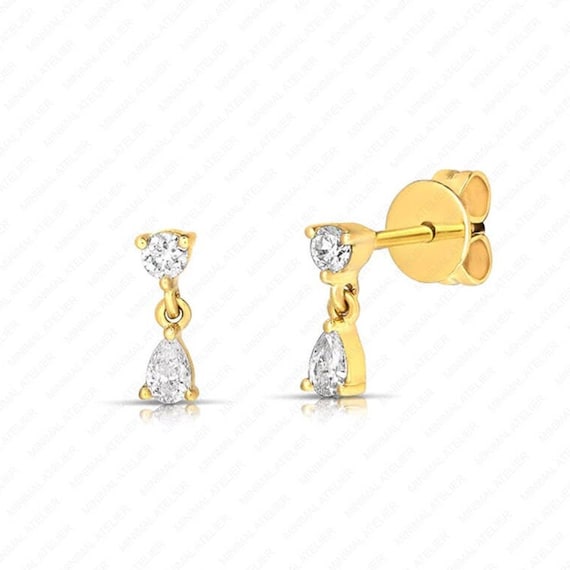 Double diamond stud earrings best sale