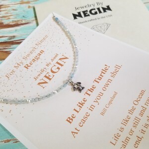 Sterling Silver Turtle Charm Necklace - Sea Turtle Pendant - Aquamarine  Jewelry - Hawaiian Sea Turtle Necklace - Ocean Sea Lover - Negin