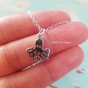 Sterling Silver Octopus Necklace with Inspirational Card - Octopus Pendant - Deep Sea Octopus Charm Necklace - Ocean Lover Jewelry - Negin