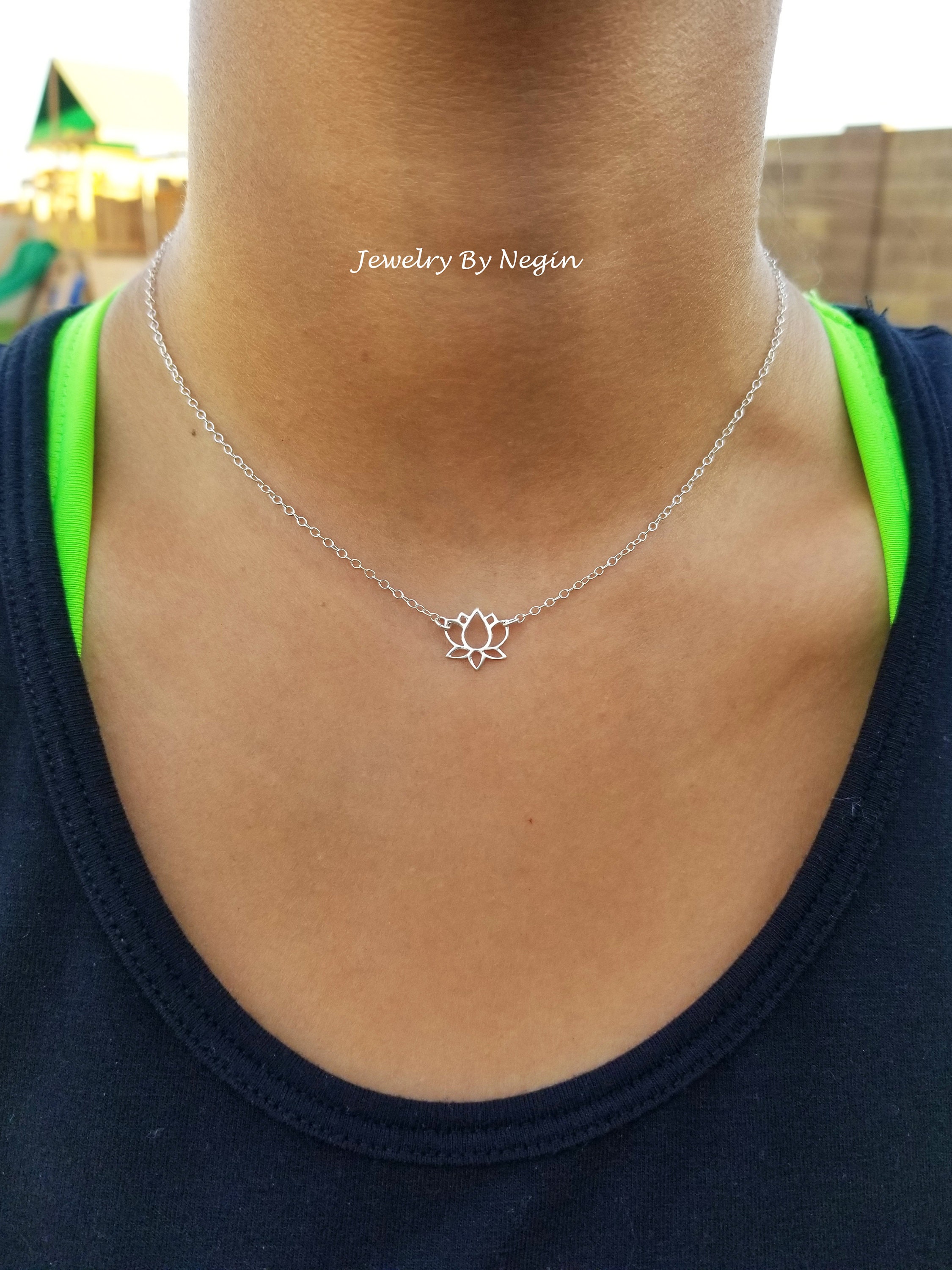 Collier Lotus En Argent Sterling - Collier De Yoga Inspirant
