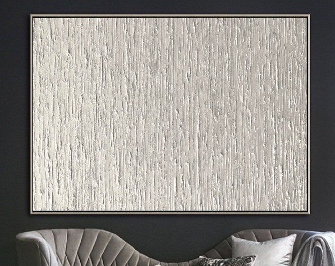 Original Handmade White Texture Painting Minimalist Oversize Abstract