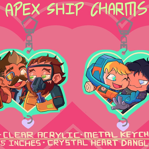 Caustic, Alexander Nox, Fuse, Fusenox, Wattson, Wraith, Darksparks, Acrylic Charms 2.5 Inches Double Sided, Apex Legends