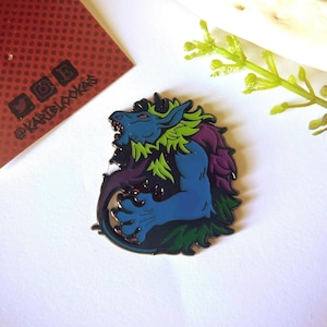 Valefor, Demonology, Ars Goetia Demon Donkey Lion Enamel Epoxy Pin 1.7 Inches