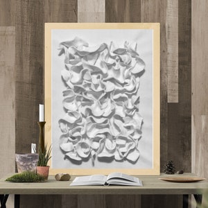 Sea Textured white wall sculpture, wavy coral wall hanging, 3d clay wall art, shell clay wall art, ocean wall decor, nature lover gift