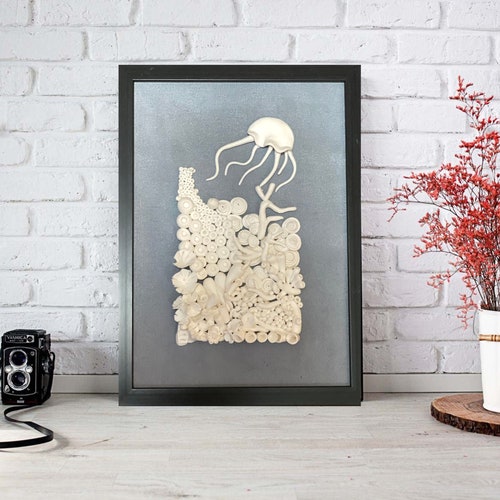 Abstract Shape Art Coral Reef Textured Wall Art Beach House Etsy