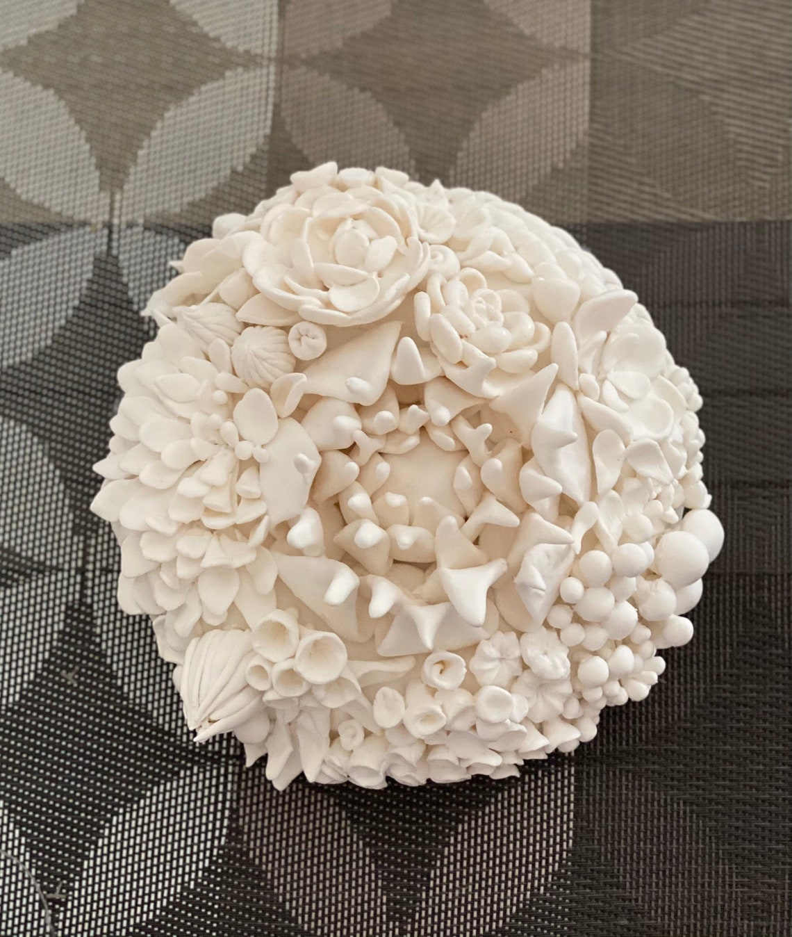 White Flower Wall Art Coral Reef Clay Sculpture White Coral Etsy