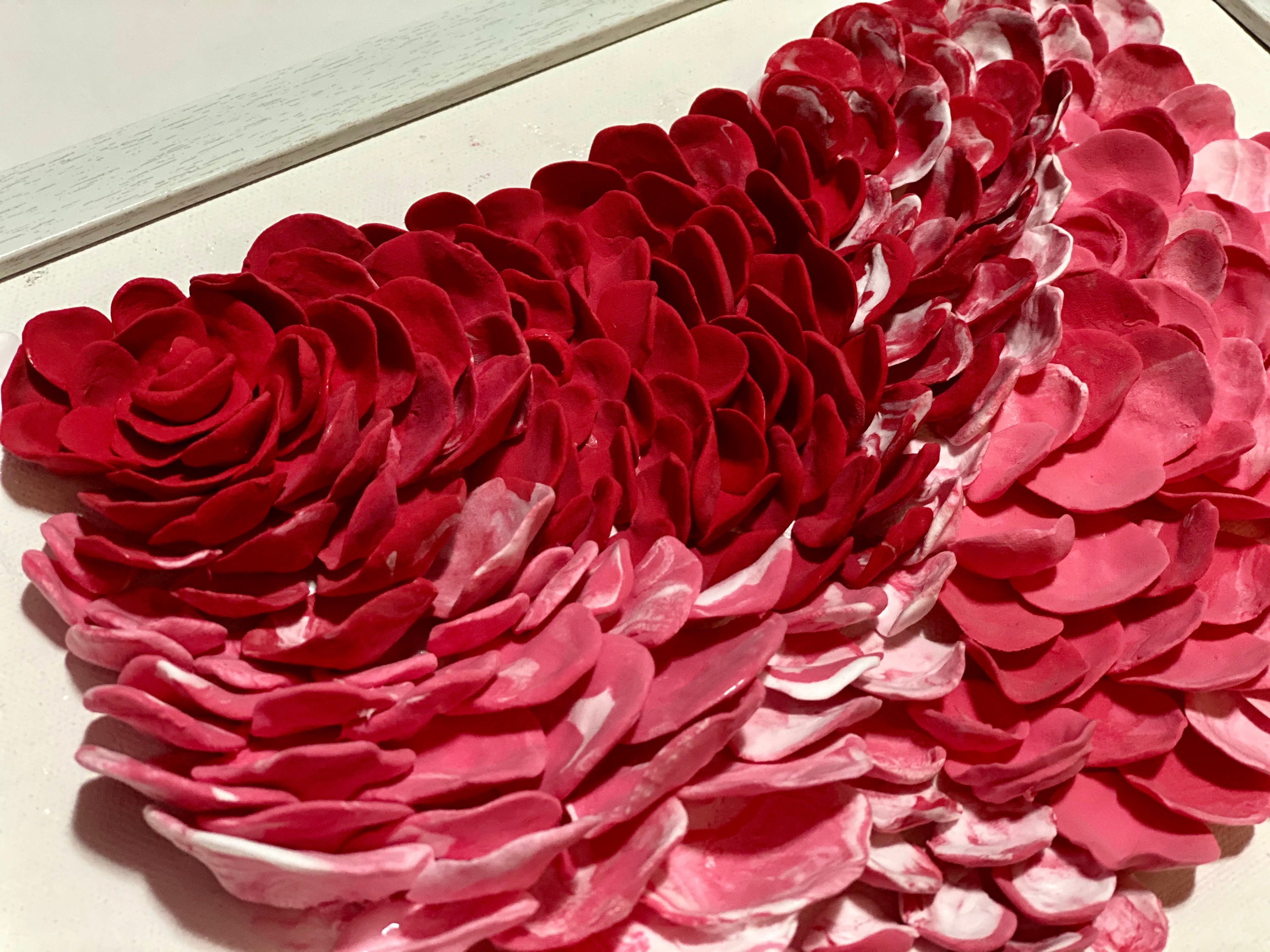 Red rose wall decor Art 3d flower wall art Clay wall Etsy