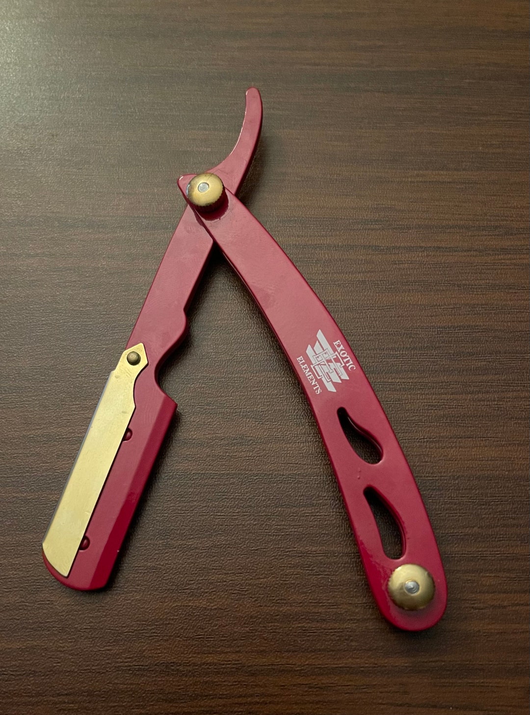 Gold and Red Special Edition Straight Edge Folding Razor Hair - Etsy