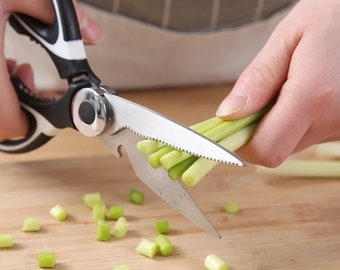 2 Professional Pampered Chef Kitchen Shears Scissors Stainless Steel Meat  Chicken Cutting Bottle Opening, and Fish Scaling 