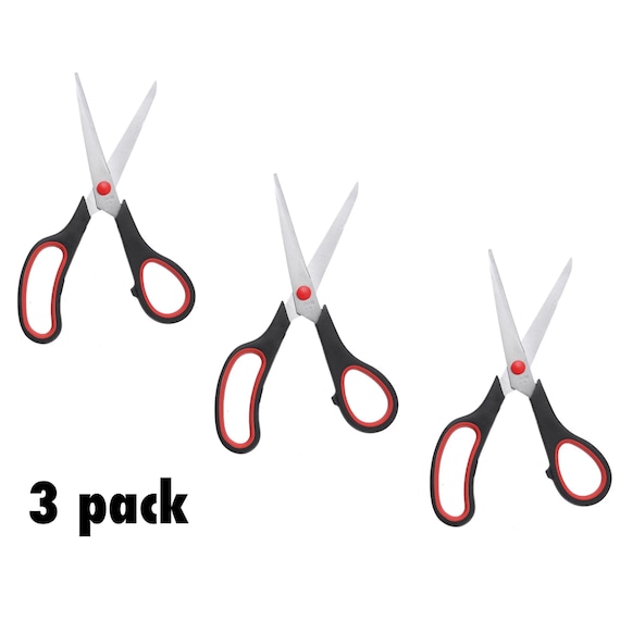 3 PC HOUSEHOLD SCISSORS Set School Office Cutting Sewing Arts Crafts  Kitchen 