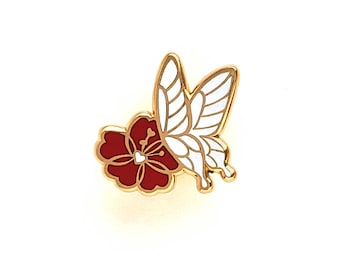Butterfly and Flower Pin - Glow in the Dark