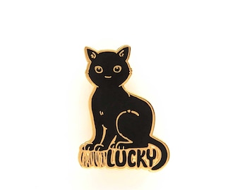 Black Cat Lucky Pin
