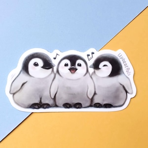 Penguin Babies Sticker, Cute Birds