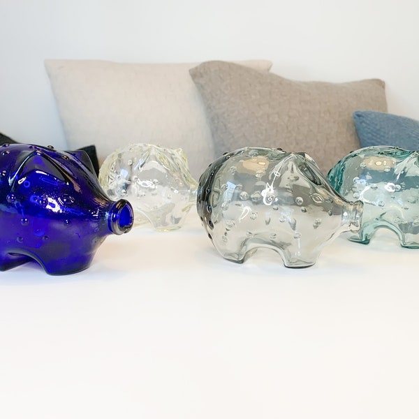 Rare 1967 Holmegaard Glass Piggy, Savings Bank by Michael Bang, Engagement, New Baby, Birthday, House Warming Danish Design MCM Extra hygge