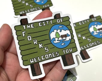 City of Forks Sticker | vampire sticker | Forks Washington gift