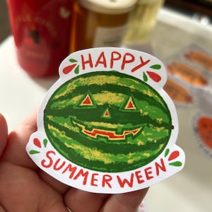 Happy Summerween-sticker, cadeaus voor Halloween-liefhebbers, schattige pompoenen, zomersticker