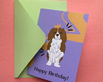 Cavalier King Charles Dog Birthday Card & envelope A5