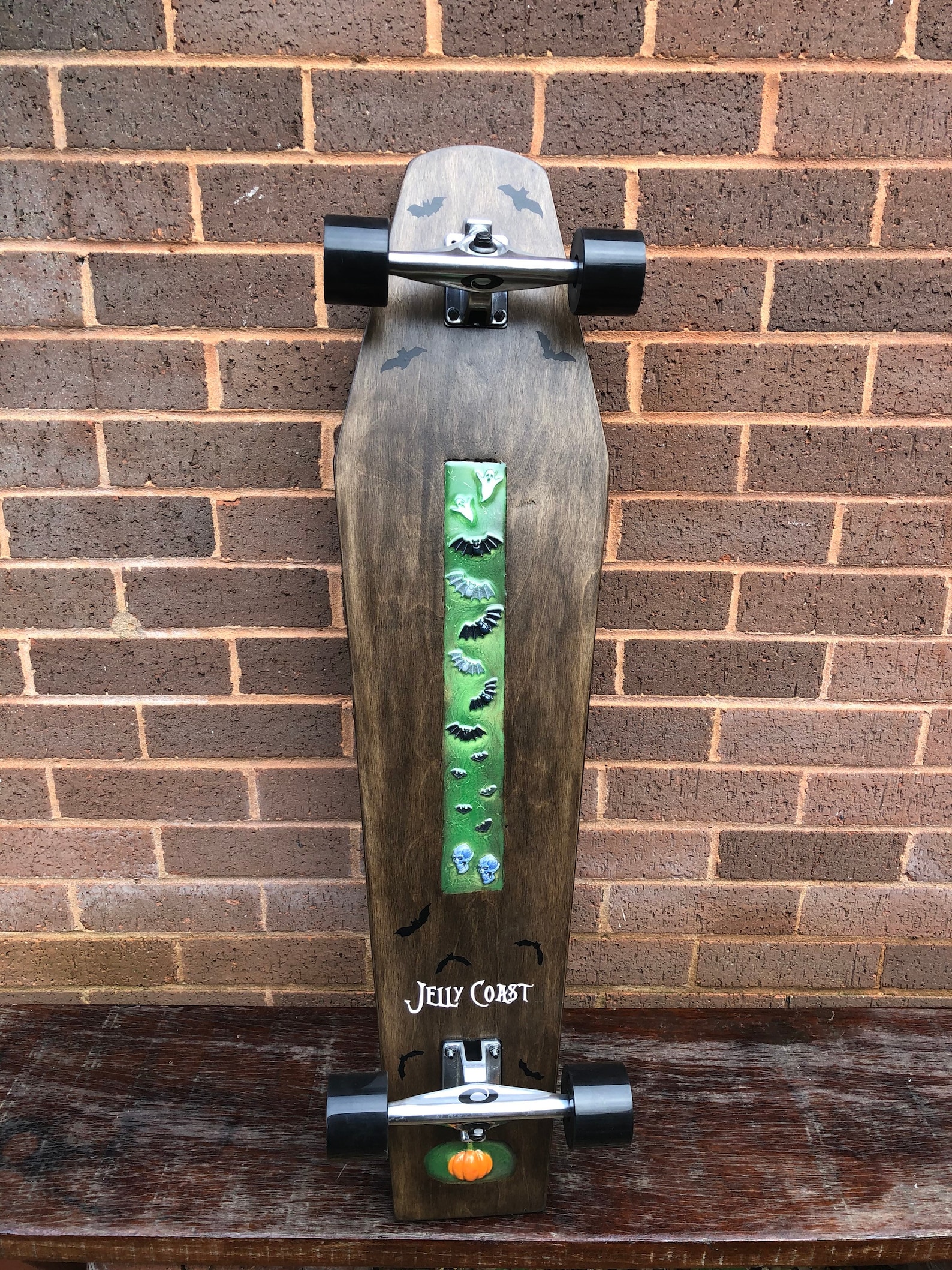Coffin longboard skateboard glow in the dark deck epoxy Etsy