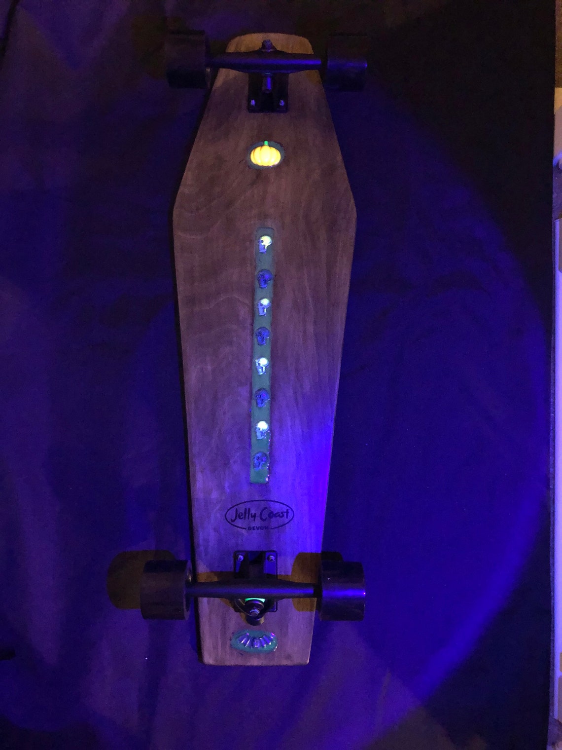 Coffin longboard skateboard glow in the dark deck epoxy Etsy