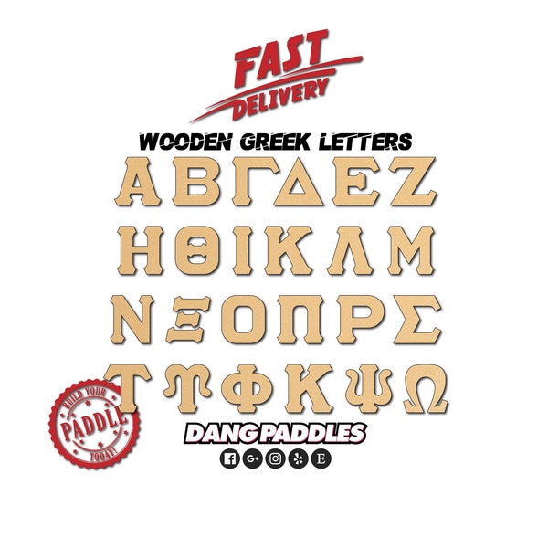 Wooden Greek Alphabet Letter Word for Fraternity Sorority Craft Dang Paddles