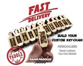 Personalized Dang Paddles Mini Key Chain for Greek Fraternity Sorority Cut Out Craft Tiki Paddle