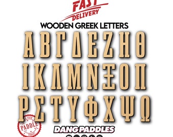 V3 - Wooden Slim Greek Alphabet Letter - Fraternity Sorority Craft - Dang Paddles