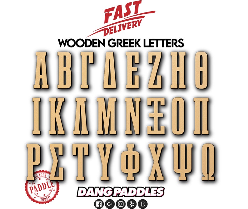 V3 - Wooden Slim Greek Alphabet Letter - Fraternity Sorority Craft ...