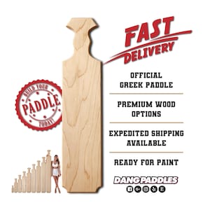 6ft Traditional Greek Paddle Blank, Unfinished Wood & Bulk Packs