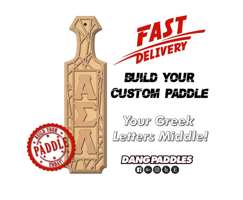 18 Greek Web Paddle Big Little for Fraternity Sorority with Traditional Dang Paddles Craft image 2
