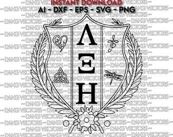 Official - Vector File - Lambda Xi Eta Crest - Arms Coat Shield - Print Download Cricut Carve Laser Embroider Embroidery Ai Svg Dxf Png Eps