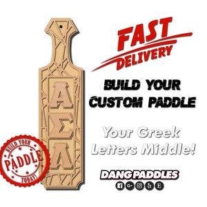 18" Greek Web Paddle Big Little for Fraternity Sorority with Traditional Dang Paddles Craft