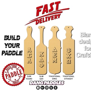 Personalized 21&quot; Traditional Paddle with Greek Letters Kit, Build Blank Big Little for Fraternity Sorority with Dang Paddles Craft