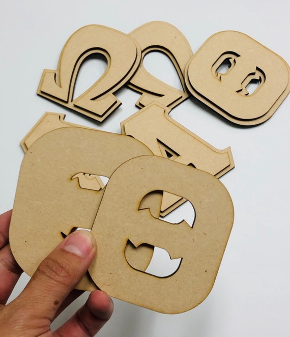 Double Stacked Wooden Greek Alphabet Letter Word For Etsy