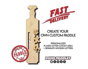 Custom Greek Traditional Blank Big Little Paddle with Cut Out – Loose Greek Letter Pieces – DIY Unfinished Unassembled Fraternity Sorority