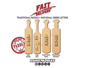 21" Traditional Paddle Blank – DIY Unfinished Craft Paddle – Loose Greek Letter Pieces | Big Little Wood Paddle Frat | Dang Paddles Sorority