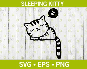 Download Sleeping Cat Svg Etsy 3D SVG Files Ideas | SVG, Paper Crafts, SVG File
