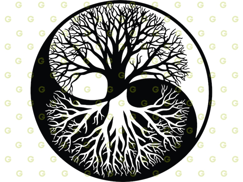 Baum des Lebens SVG Yin und Yang SVG spirituelle SVG Baum