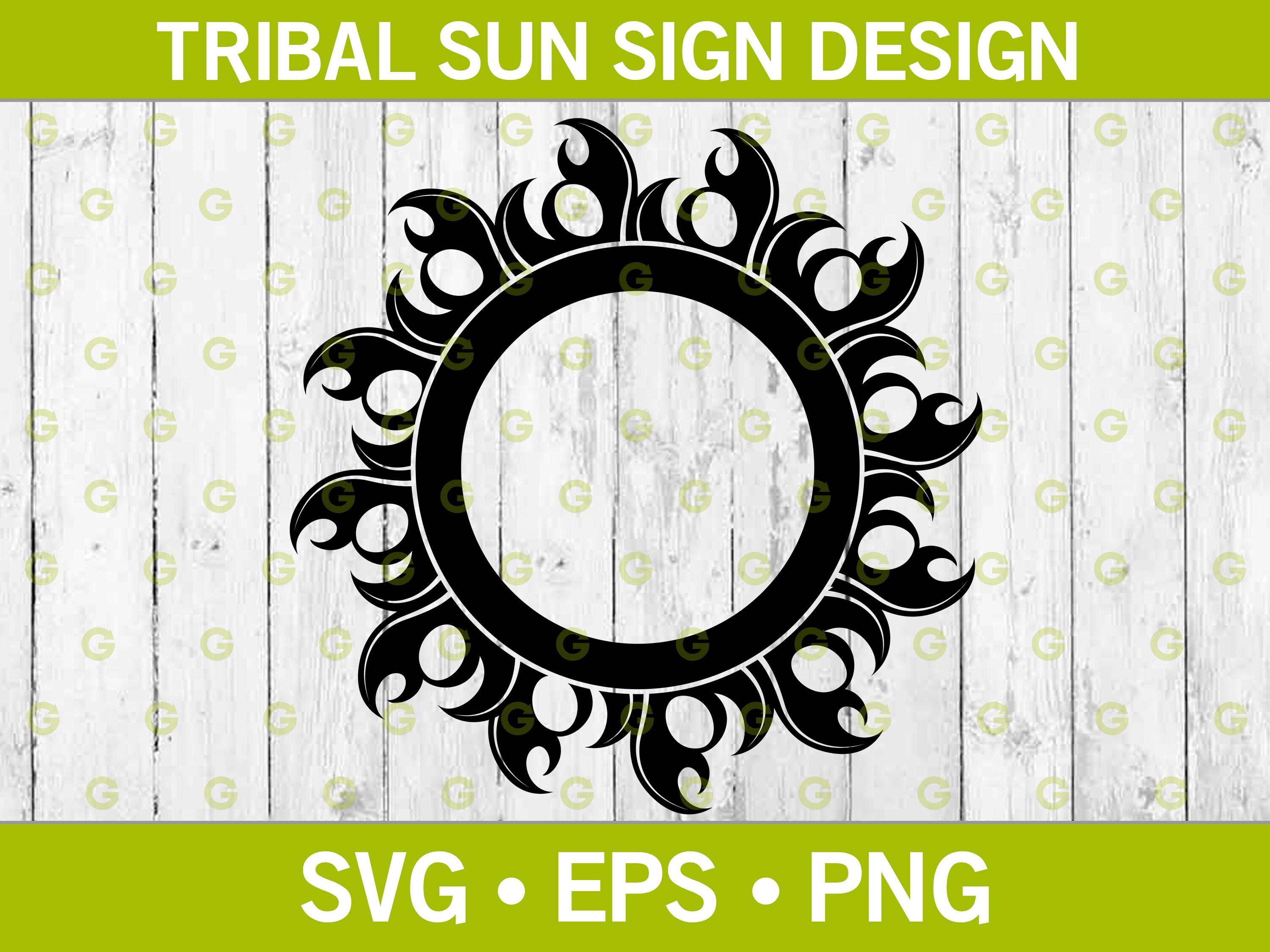 Tribal Sun Svg Sun Decal Svg Star Cut File Sun Design Sol Svg Sun Cut File Svg Tribal Sun With Rays SVG Sun Star Svg Sunlight Svg