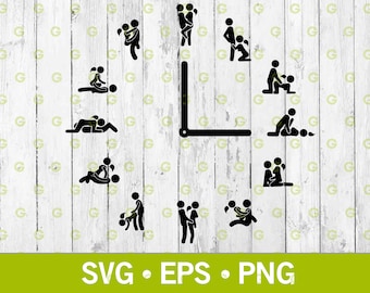 Karma Sutra Sexual Position Clock SVG, Sex Svg, Adult Svg, Funny Stickmen Svg, Fucking Svg, Doggy Style Svg, Sex O'Clock Svg, Svg, Png, Eps