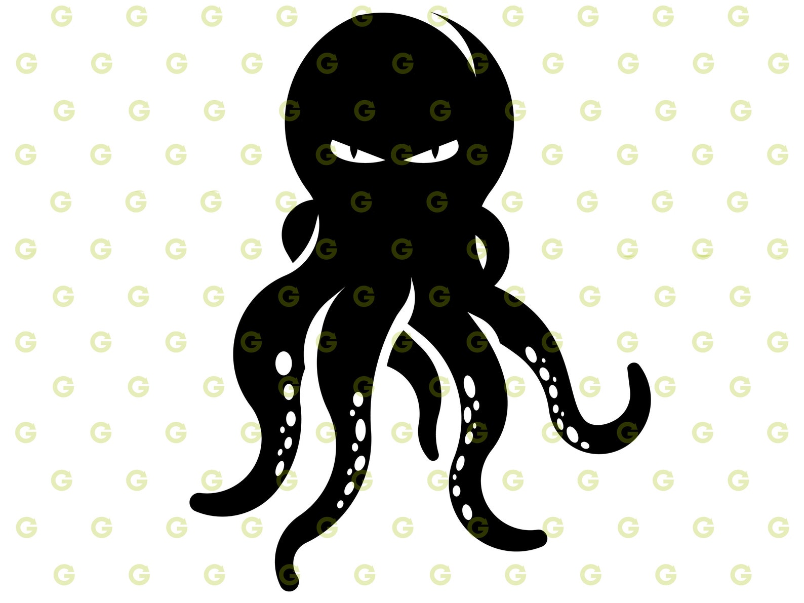 Angry Ocean Octopus SVG Funny Octopus Svg Ocean Animal Svg | Etsy