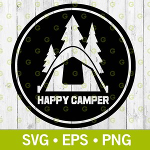 Happy Camper met Tent Decal SVG, Camping Decal SVG, Outdoors Decal SVG, Car Decal Svg, Truck Decal Svg, Suv Decal Svg