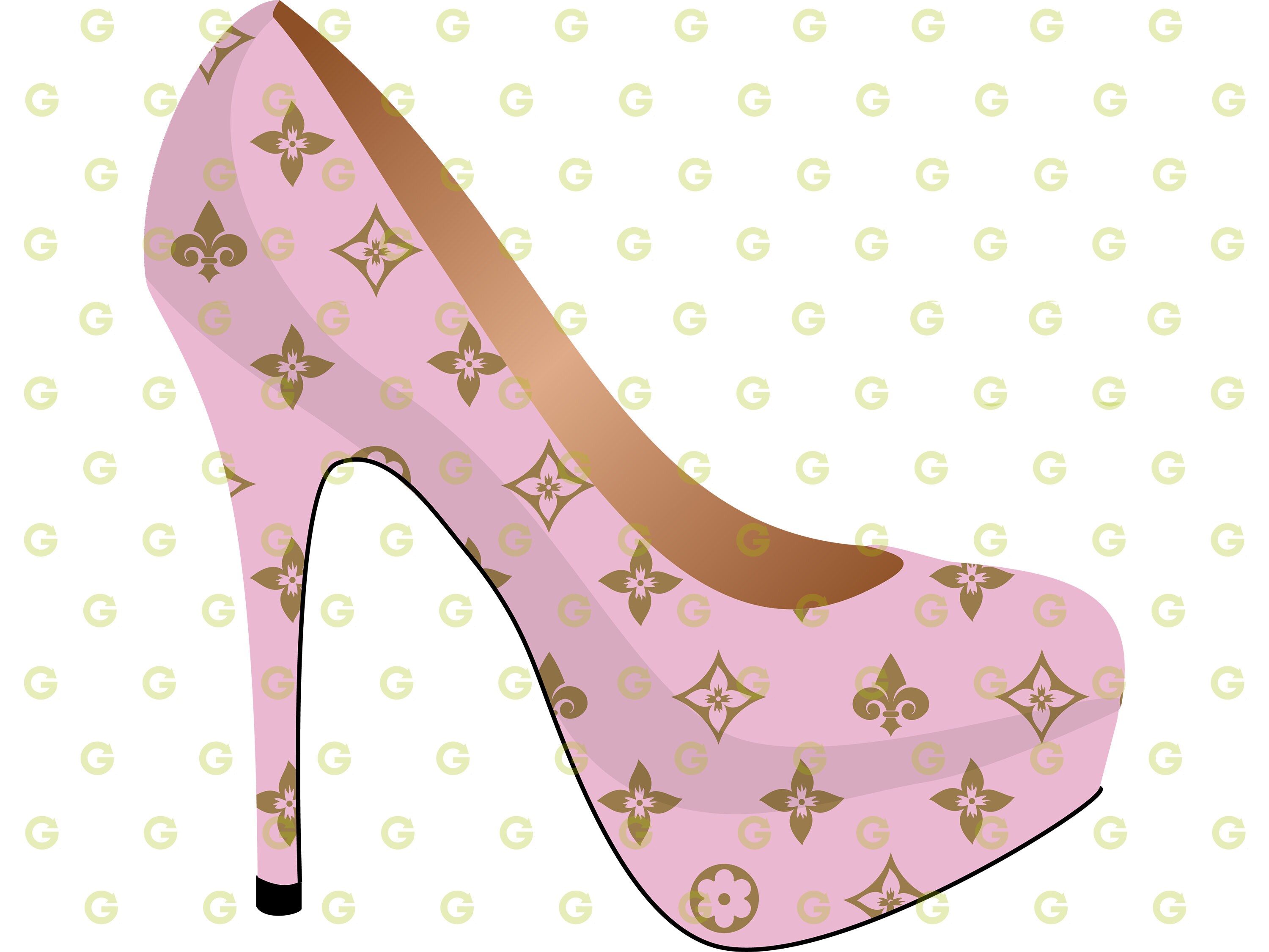 Pink Designer Fashion High Heel Shoe SVG Checkered Pattern Etsy