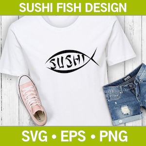 Sushi Jesus Fish Svg, Animal T-Shirt Svg, Ocean Fish Svg, Food Svg, Raw Fish Svg, Funny T-Shirt Svg, Sushi T-Shirt Svg