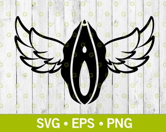 Vagina With Angel Wings SVG. Pussy With Wings, Angel Vagina Svg, Divine Vagina Svg, Flying Pussy Svg, Funny Adult Svg, Vagina SvgPng, Eps