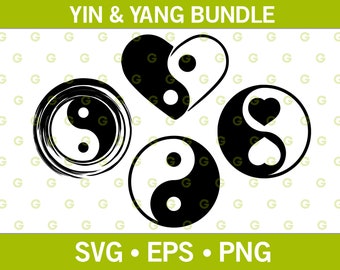 Yin and Yang Designs SVG Bundle, Spiritual Svg, Faith Svg, Religious Svg, Yoga Svg, Meditation Svg, Zen Svg, Heart Svg, Love Svg