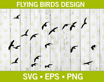 Peaceful Flying Birds SVG, Seagull Svg, Animal Svg, Wild Animal Svg, Flying Svg, Flock of Seagulls Svg, Wilderness Svg, Nature Svg