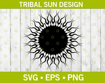 Tribal Sun With Rays SVG, Sunlight Svg, Sun Star Svg, Sol Svg, Tribal Sun Svg, Sun Design, Sun Decal Svg, Sun Cut File Svg, Star Cut File