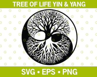 Tree of Life SVG, Yin and Yang SVG, Spiritual SVG, Tree Svg, Yoga Svg, Religious Svg, Faith Svg, Svg Cut File, Wall Art, Symbol